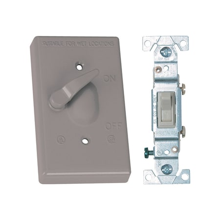 Sigma Engineered Solutions Weatherproof Cover, Switch Box Type, 1 Gang, Metal Die-Cast, Toggle Switch Cover Type 14218